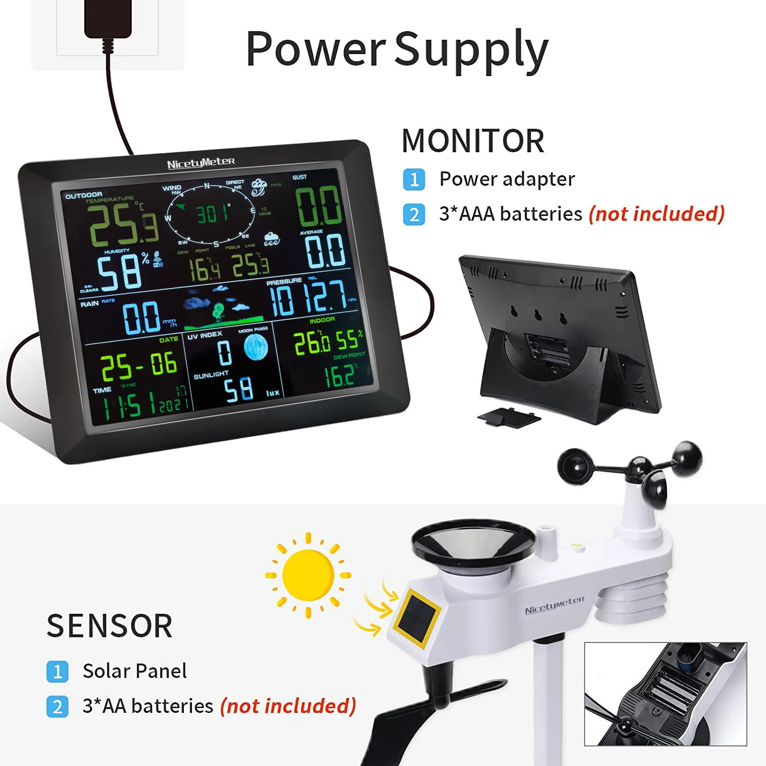 Smart Professional Wireless WiFi Weather Station Remote Monitoring