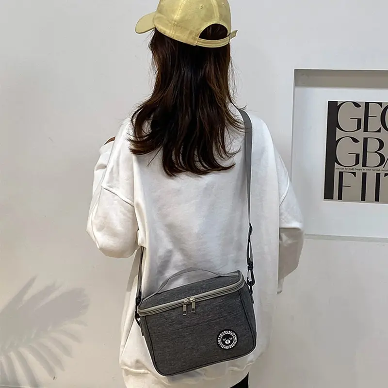 Portable Lunch Bag Food Waterproof Thermal Box Durable Office Cooler Lunchbox With Shoulder Strap Organizer Insulated Case