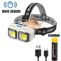 Enhanced Rechargeable LED Headlamp with Multiple Lighting Modes and Waterproof Design (Sensor 1200mAh)