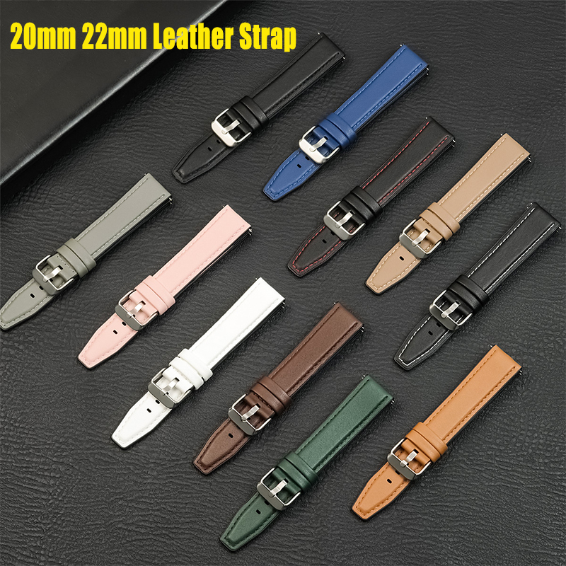 20mm 22mm Leather Band For Samsung Galaxy Watch 7 6 5 4 40mm 44mm Wristband For HUAWEI WATCH GT 4 46mm 4Pro GT3/2 Pro 42mm Strap