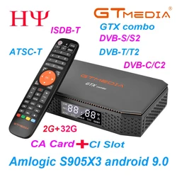 GTMEDIA GTX Combo 8K S905X3 Android 9.0+DVB-S2X/T/T2/C/C2 ATSC-T ISDB-T CA CI TV BOX satellite tv receiver Set Top Box