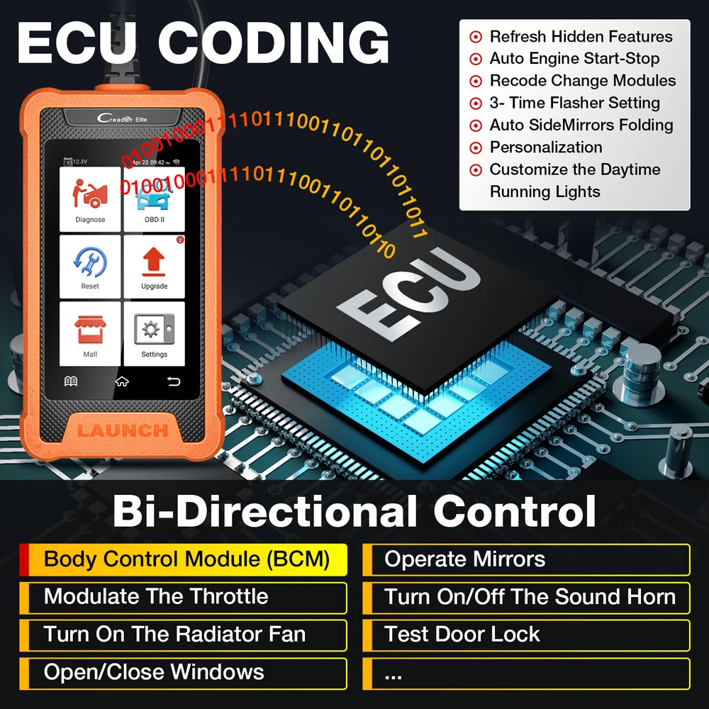 LAUNCH X431 Creader Elite Für GMW Volle System Auto OBD2 Scanner Auto Diagnose Werkzeuge Aktive Test ECU Codierung für Benz Für AUDI – Detail 4