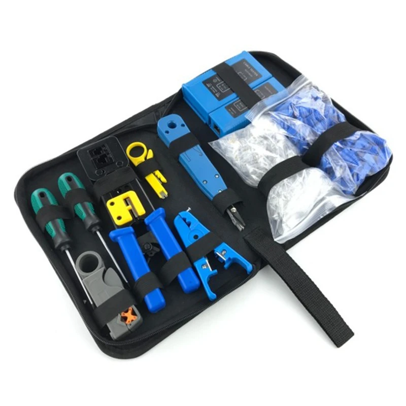 

AT35 RJ45 Crimping Tool Kit For RJ11/RJ12/CAT5/CAT6/Cat5e Computer Maintenacnce Lan Cable Tester Network Repair Tool Set