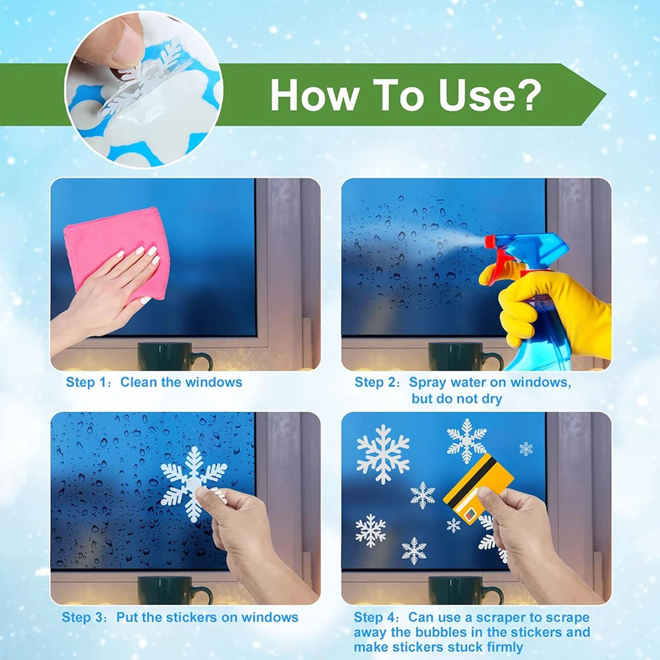 Adornos Navideños Ventanas Electrostáticas 248 Pegatinas Navidad Para Ventanas - Copos Nieve, Papá Noel, Muñecos Nieve Decoración Navideña Decoración Ventanas Navideñas