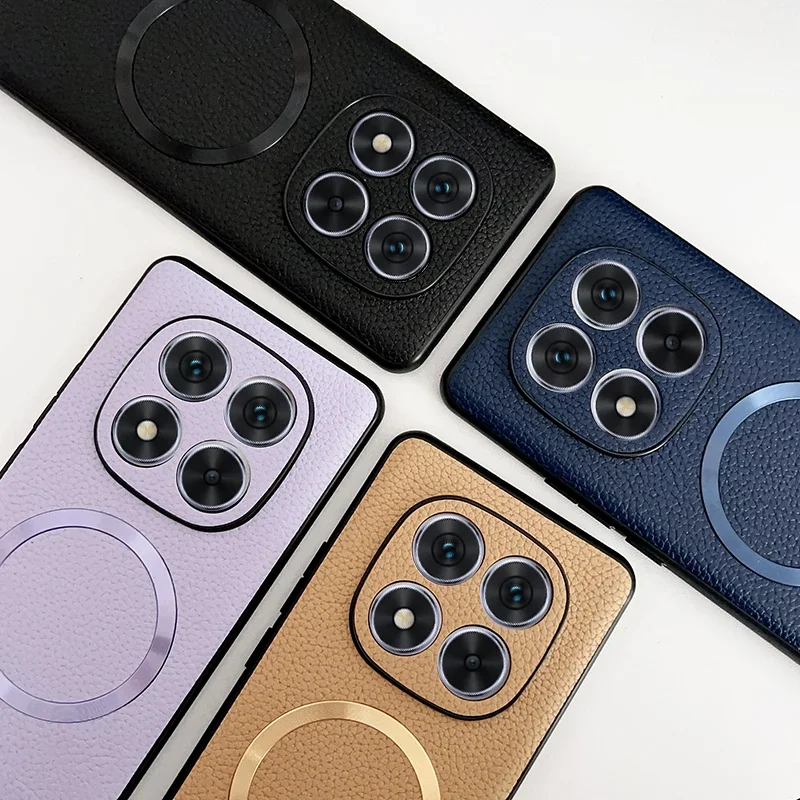 Magnetic PU Leather Lichee Pattern Anti-Slip Ultra Thin Phone Case