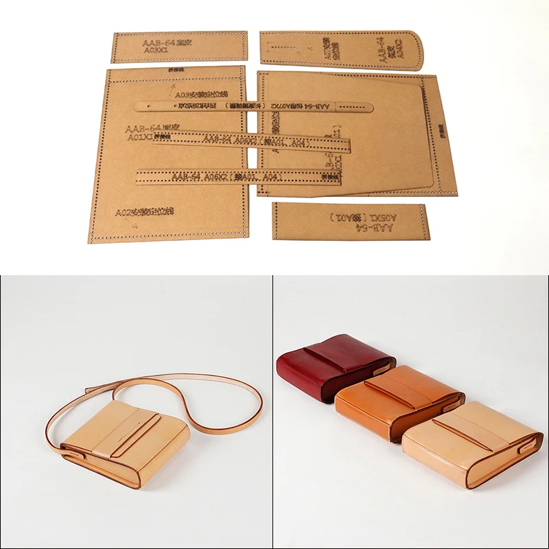 1Set Leather Craft Fashion Personality Wenwan Bag Storage Bag Sewing Pattern Hard Kraft Paper Stencil Template leather craft tools leather craft template