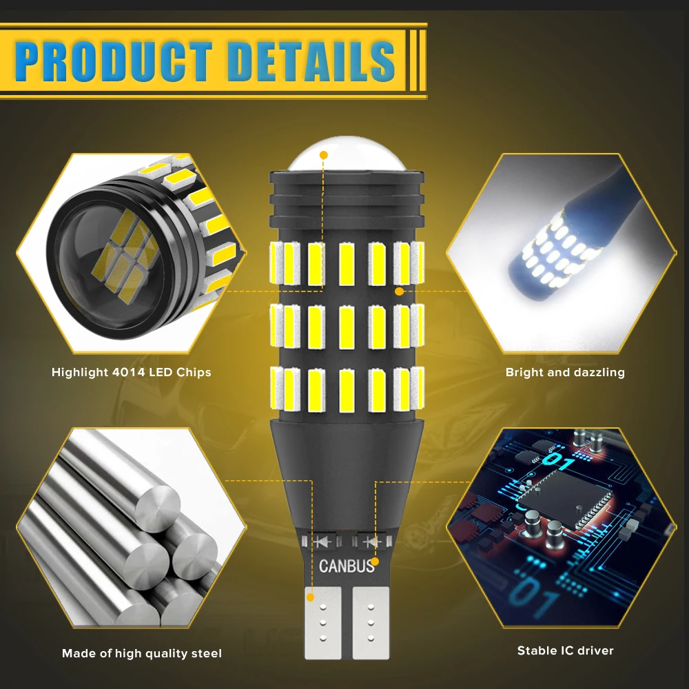 A  W16W T15 LED  T10 W5W 3014 51SMD Canbus LED   921 912 W16W LED  ڵ     12V ڹ