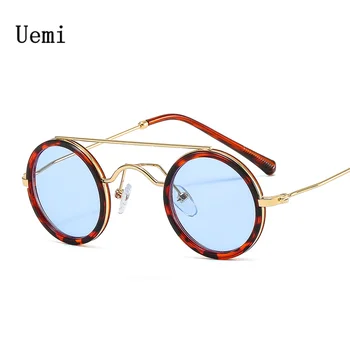 New Fashion Small Round Sunglasses For Women Men Retro Metal Punk Sun Glasses Brand Quality Clear Ocean Lens  Shades UV400 Eyegl 1