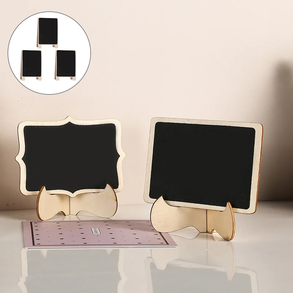 

3pcs Light Up Memo Boards Signs Wooden Crafts Small Blackboard Ornaments with Support Easels Signs Blackboards for Table