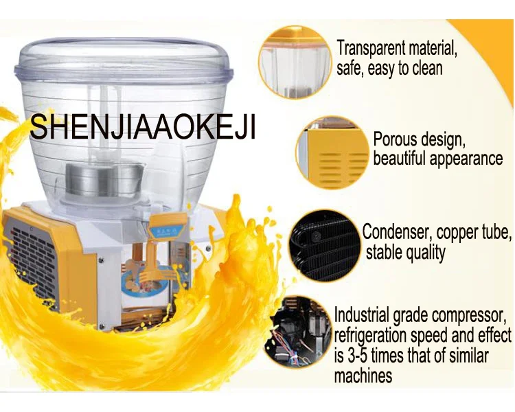 Description Picture 3 of itemCommercial Cold Drink Dispenser 30L Round Cylinder Juicer single cylinder beverage machine Spraying Juice container PL-130A 220V