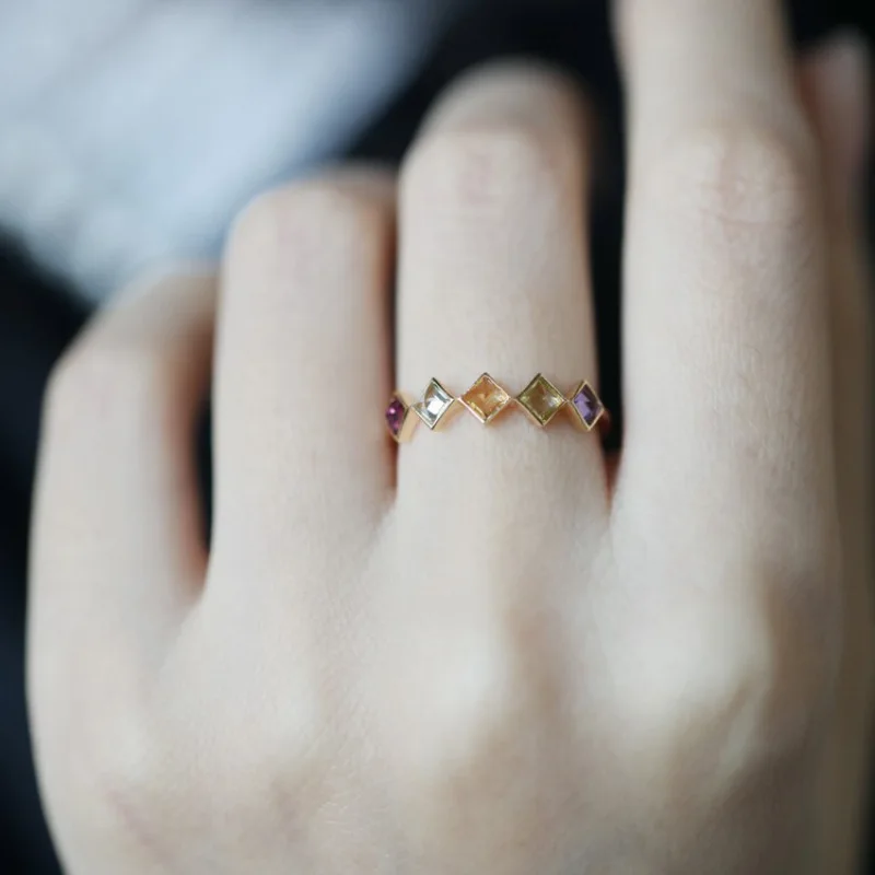 VENTFILLE 여성용  지르콘 기하학 반지, 다목적 디자인, 패션 쥬얼리 선물, 직송