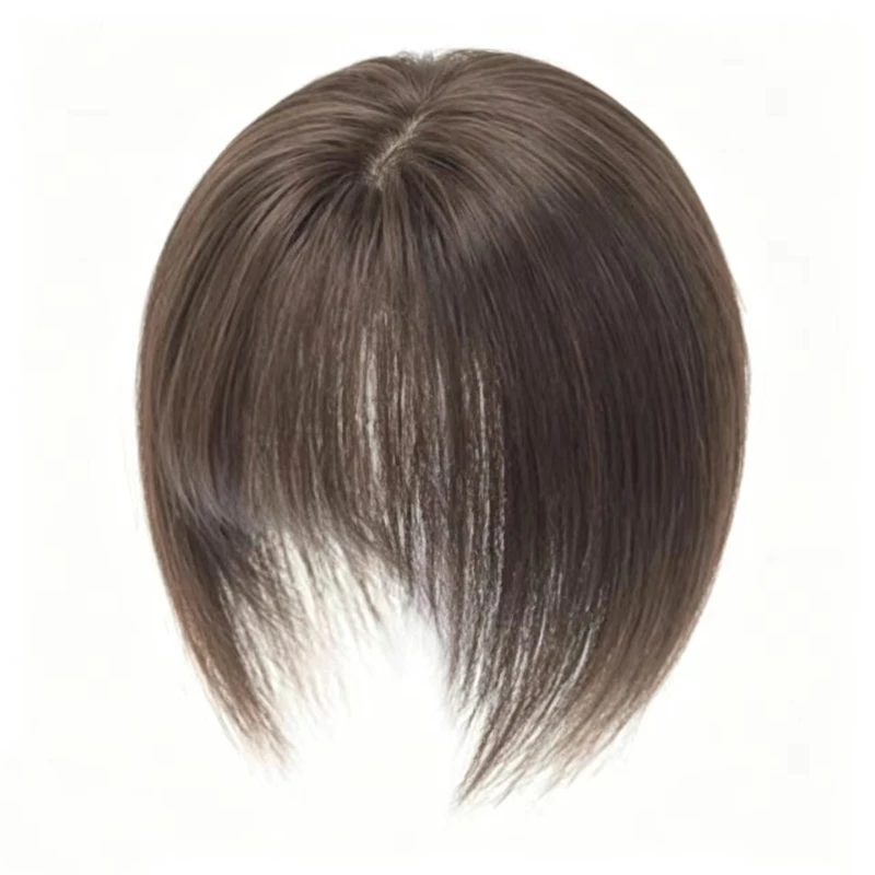 Soowee Topper per capelli sintetici con frangia, invisibile, 3D, per uomo e donna - immagine 5