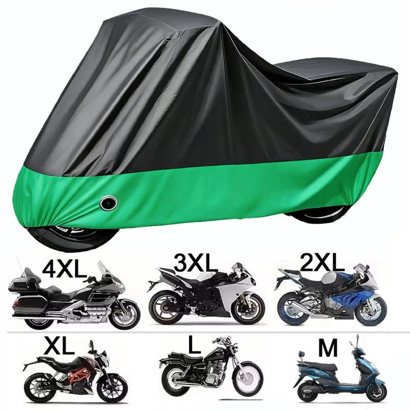 All-Season Waterproof UV Protective Motorcycle Cover - Durable and Dustproof 190T Fabric