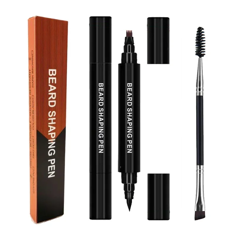 Waterproof Beard Pen Beard Filler Pencil And Brush Enhancer Lasting Repair Moustache Coloring Shaping Tools Hair Pencil