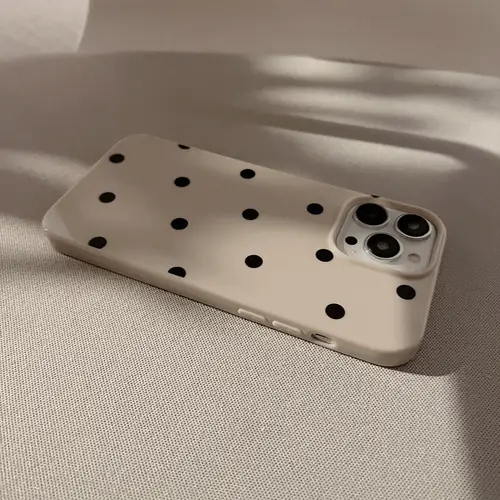 New Korean INS Polka Dot Print Khaki Soft Phone Case For iPhone 16 15 14 13 12 11 X XS XR Pro Max Plus Shockproof Bumper Cover - Image 5