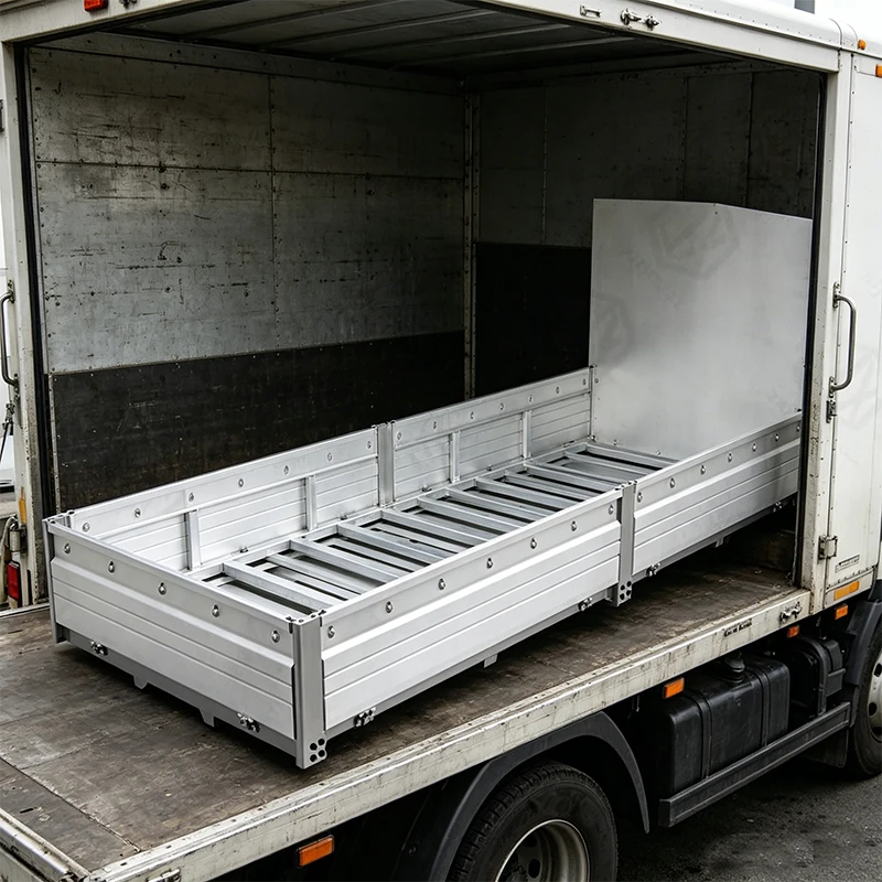 RC 1/14 Aluminium-Legierung Reling-Typ LKW-Box für Tamiya Muldenkipper für Scania MAN VOLVO Anhänger Kipper LKW DIY-Teile
