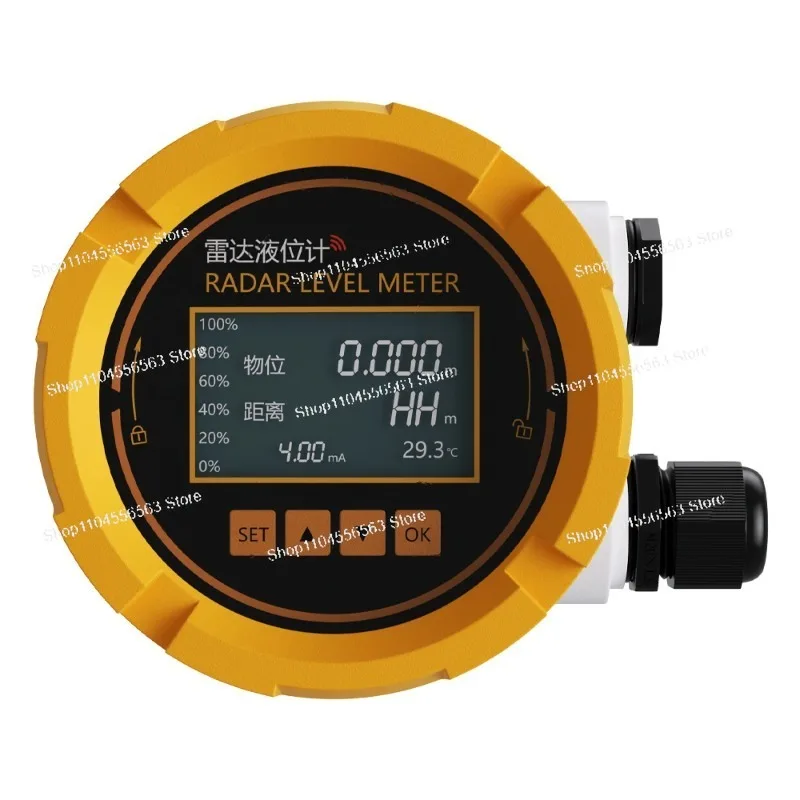 레이더 레벨 센서 5m 10m 4-20mA 60GHZ 스크린 레이더 액체 레벨 미터 리버 0-10V RS485 레벨 트랜스미터