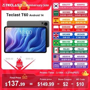 Teclast T60 12 inch 2K Tablet Android 14 8GB+12GB RAM 256GB ROM T616 octa-core 8000mAh 18W PD Fast Charging 4G VoLTE GPS Tablets