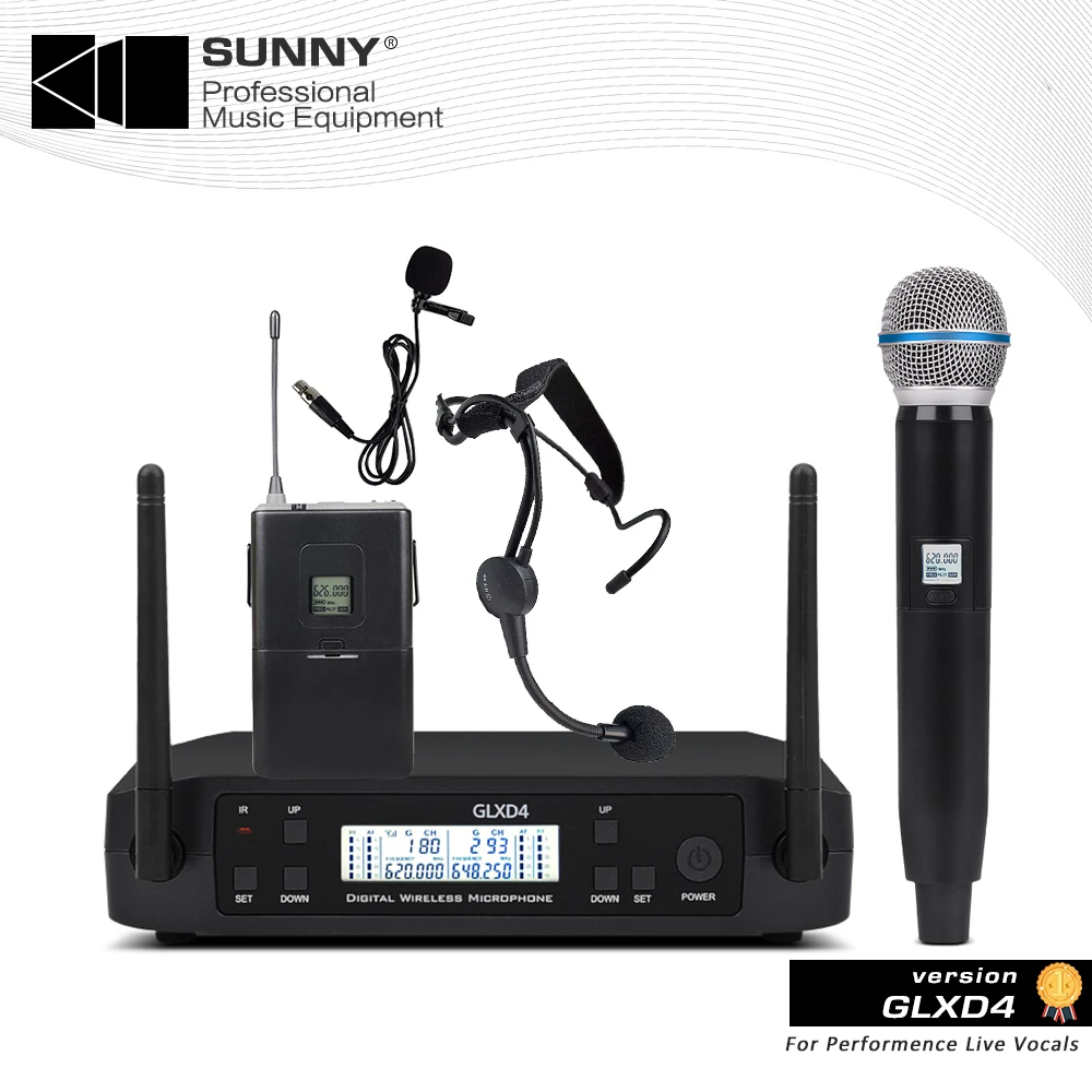 Беспроводная микрофонная система Glxd4 2 UHF Для shure Glxd24 SM58 BETA 58A ручные микрофоны для