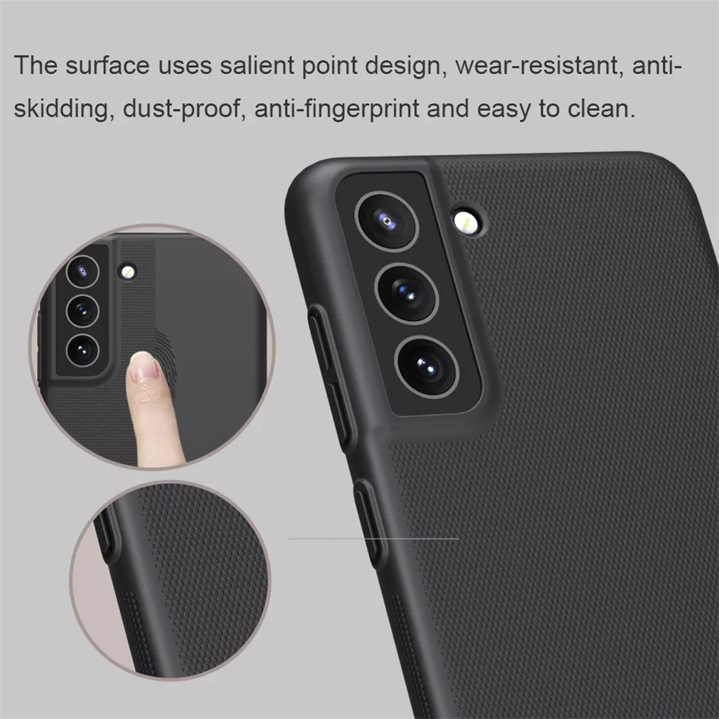 삼성 갤럭시 S21 FE 5G 케이스 Nillkin 슈퍼 서리 낀 방패 하드 PC 보호대 뒷면 커버 삼성 S21 울트라 S21 플러스 5G