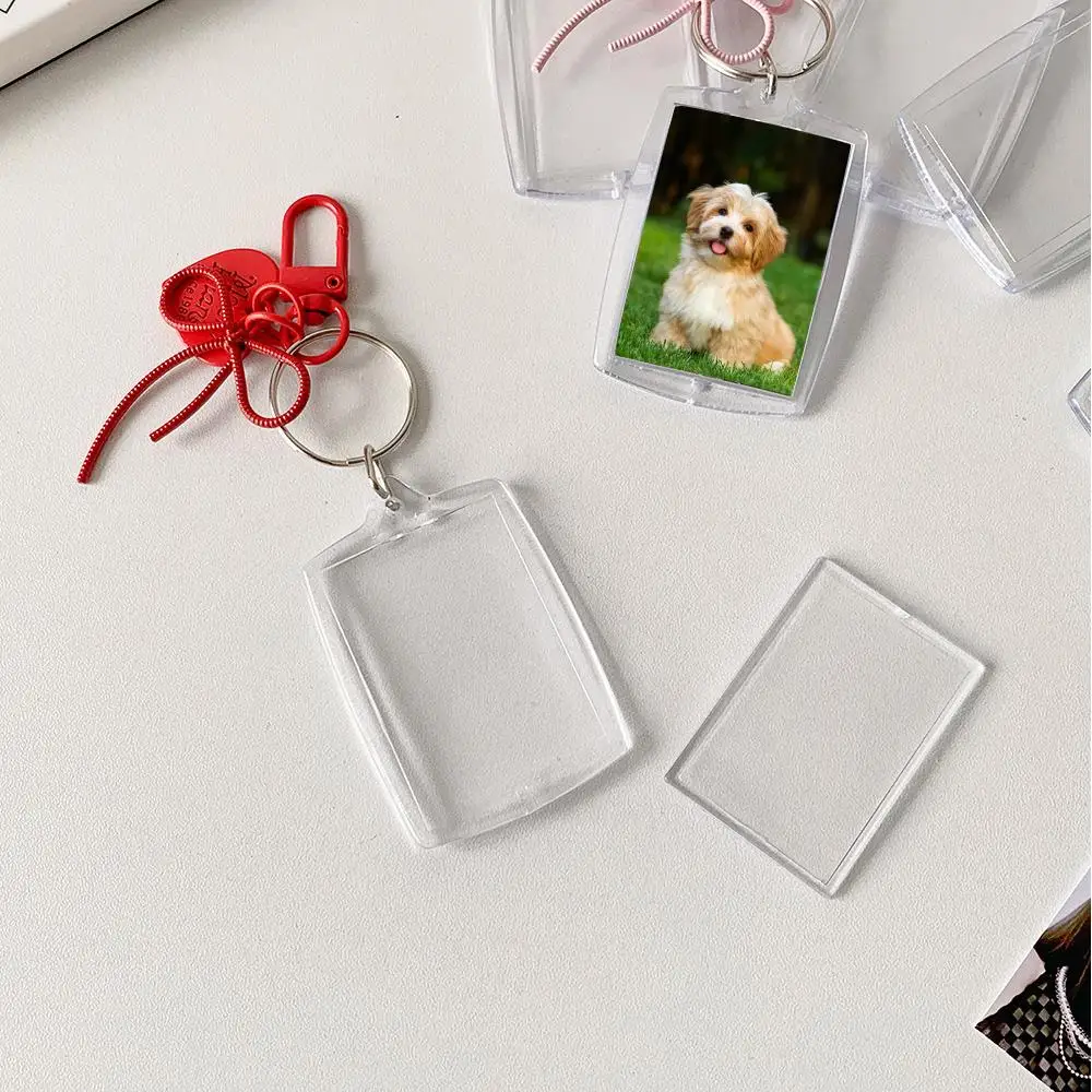 Transparent Photo Frame Keychain Bag Pendant ID Photo Frame Korean Version Key Chains Acrylic Cute Sweet Star Chasing Ornament