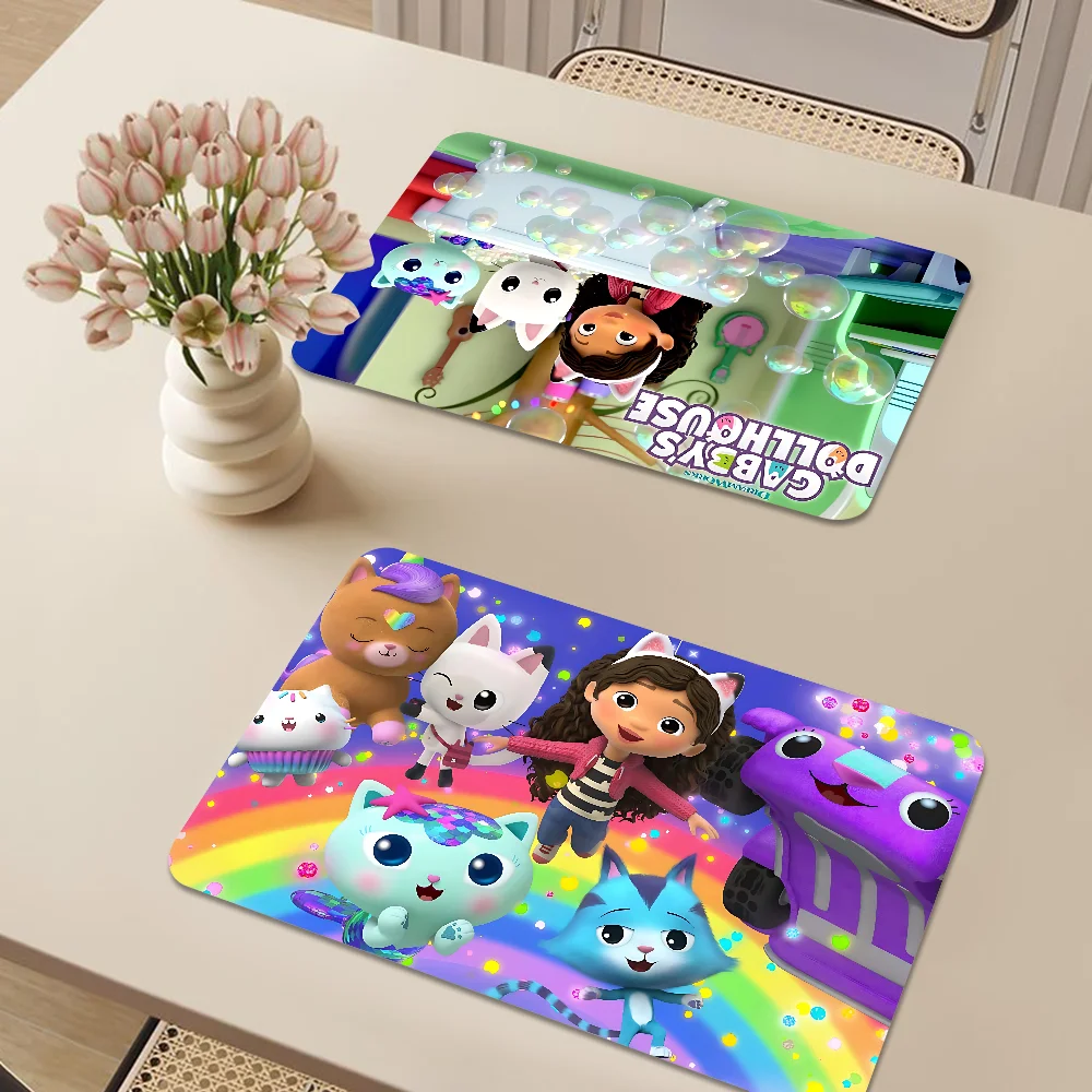 Gabbys Dollhouse Quick Drying Dish Mat Printed Kitchen Tableware Coffee Draining Pad Dinnerware Cup Bottle Placemat 4
