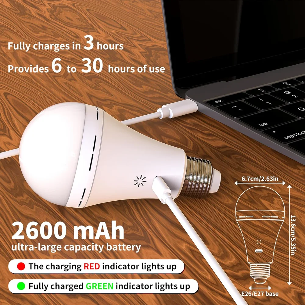 Rechargeable LED Emergency Bulb with Remote Control