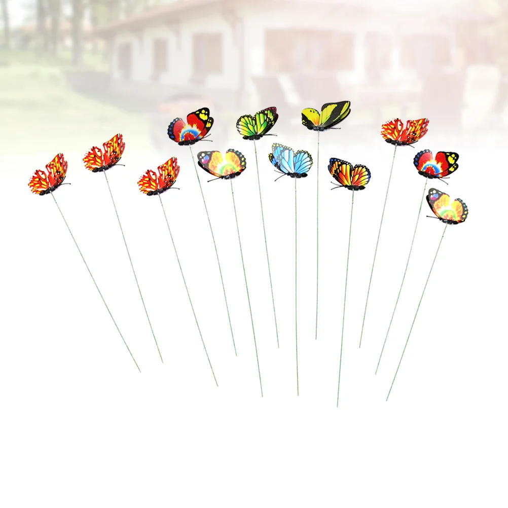 

10pcs Artificial Set Stick Beautiful Decor for Home Store Garden Grassland (Random Color, 12cm)