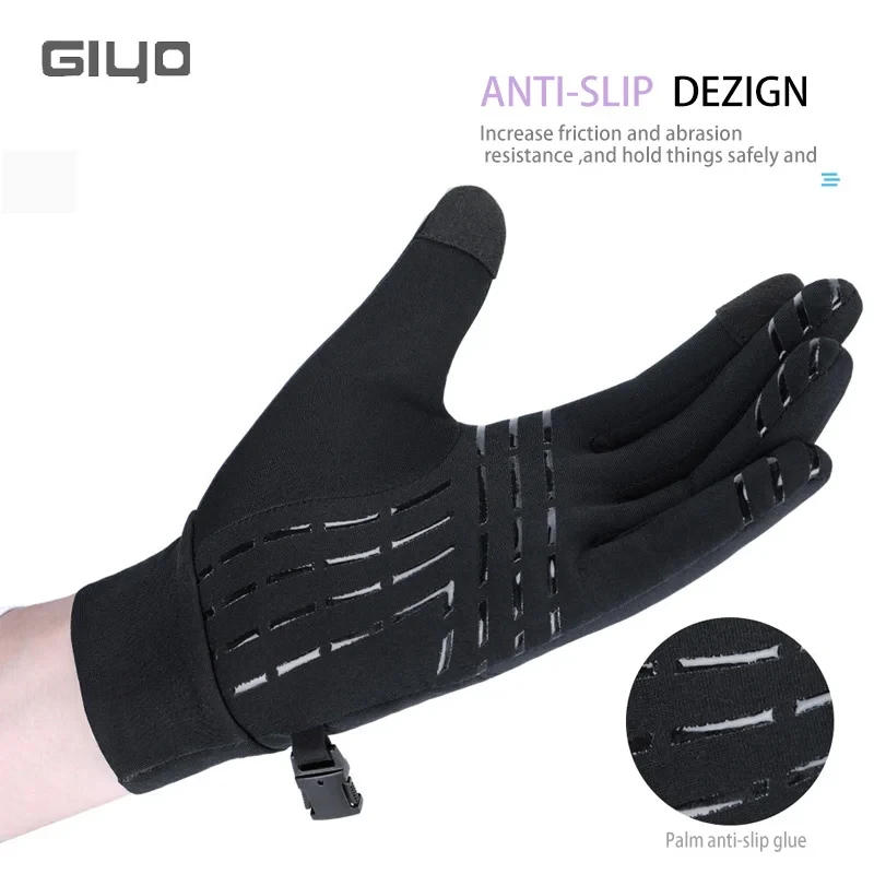 GIYO Winter Cycling Gloves Men Women Touch Screen Anti-slip Windproof Thermal Gloves Bicycle Outdoor Sports Full Finger Mittens 4