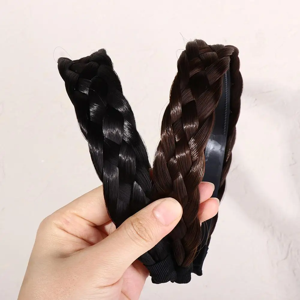 

Fishbone Braid Wash Face Headband Non-slip Korean Style Headwear Wide Hair Hoop Wig Headband Female Hairbands