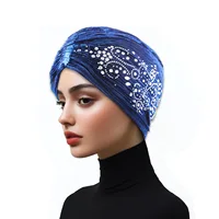 2025 Glitter Indian Hat Women Muslim Hijab Bonnet Diamonds Beanies Turban Headscarf Hair Loss Head Wrap Chemo Cap Turbante Mujer