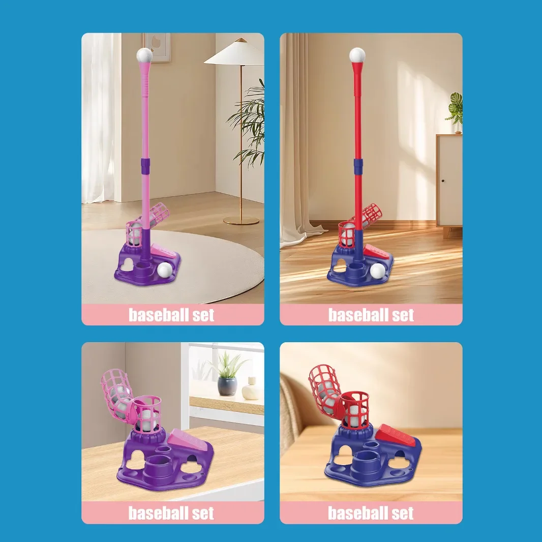 Adjustable Height Baseball Launcher Toy for Kids Outdoor Sport