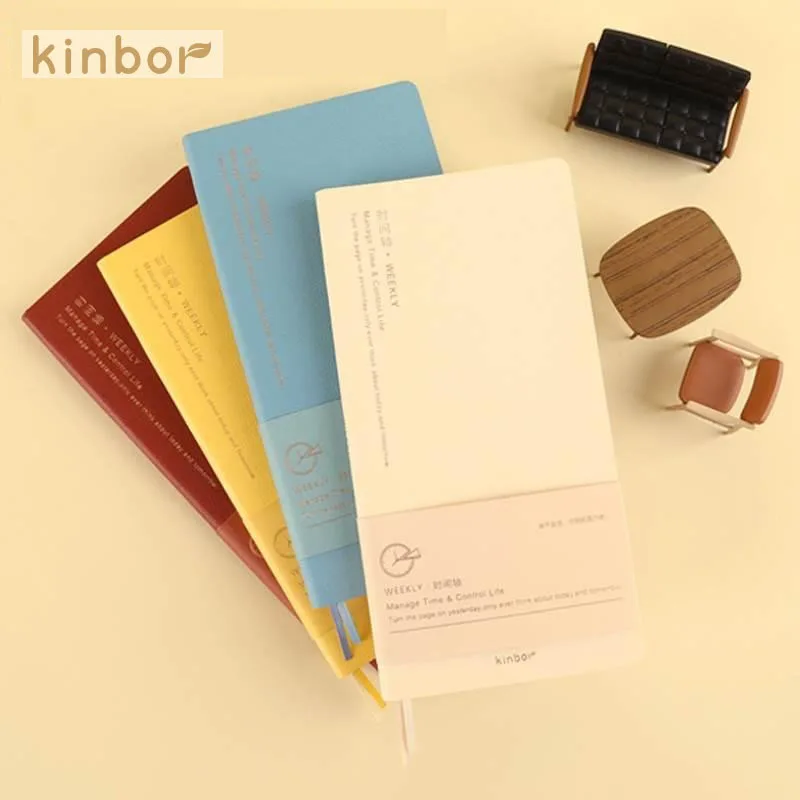 Kinbor Weekly Planner Agenda Notepad Timeline Todolist Monthly Record Book Self discipline Plan planificador semana Блокнот