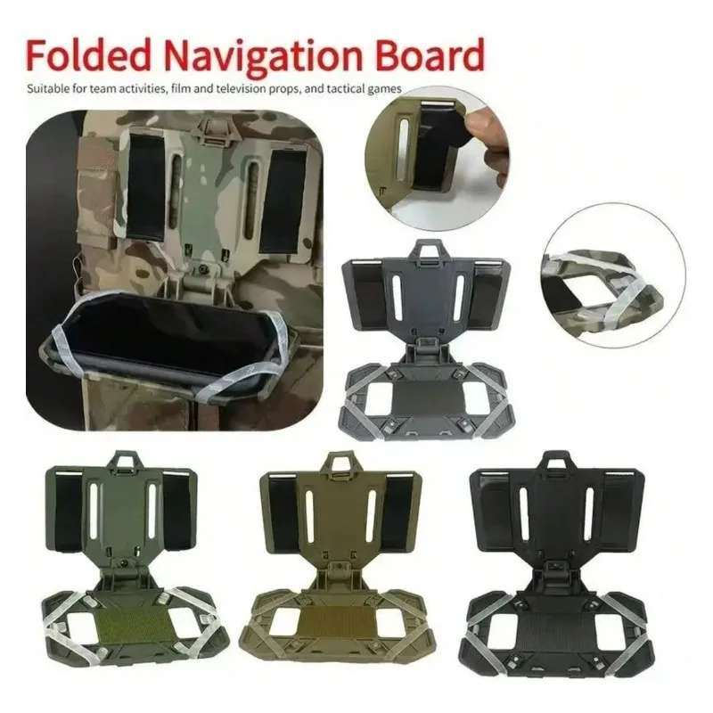 NEW Tactical MOLLE Folded Navigation Board Mobile Phones Navigator Holder Vest Chest Bag Admin Panel Hunting Vest Accessories