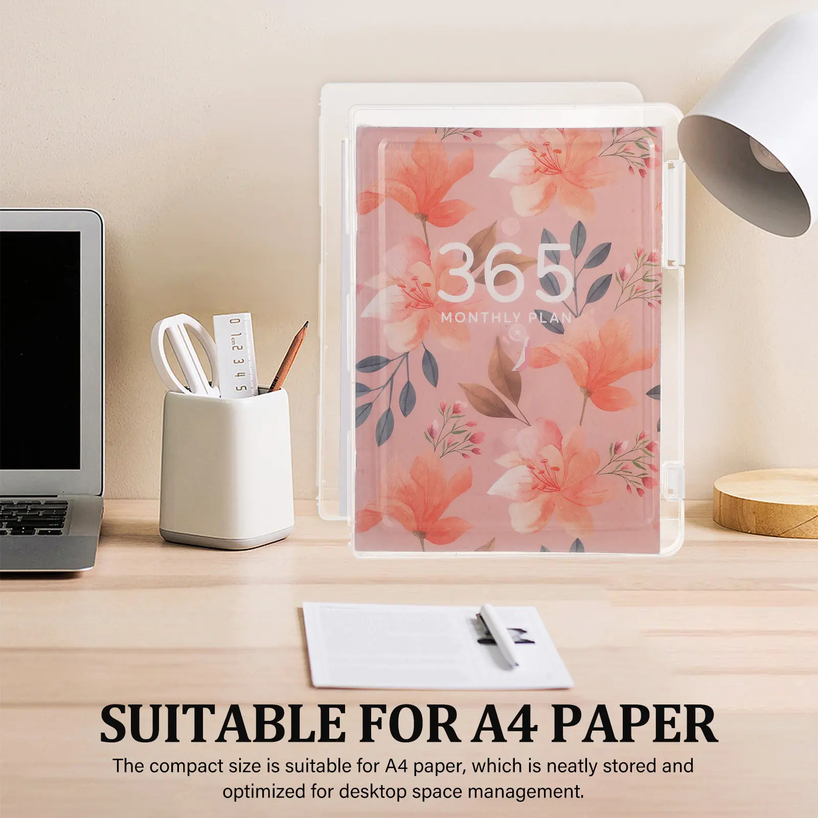 6Pcs 투명 플라스틱 문서 주최자 파일 보관 상자 종이 홀더 뚜껑 사무실 학교 홈 A4 문서 상자 종이 주최자