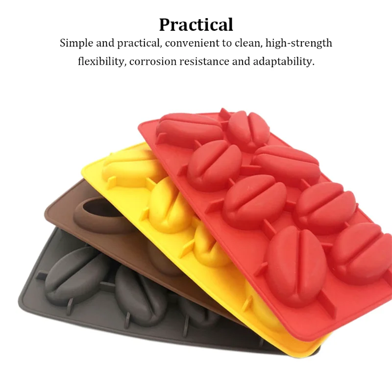 Coffee Bean Ice Cube Mold Chocolate Fondant Handmade Jelly Tray Multifunction Microwave Mould Ice Cube Maker Hielo Forma Gelo