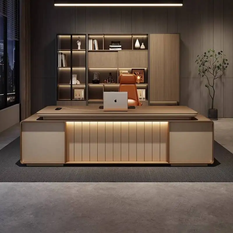 Wooden Asthetic Office Desks Designer Strong Drawers Modern Office Desks Luxury Computer Cheap Mesa De Escritorio Furniture