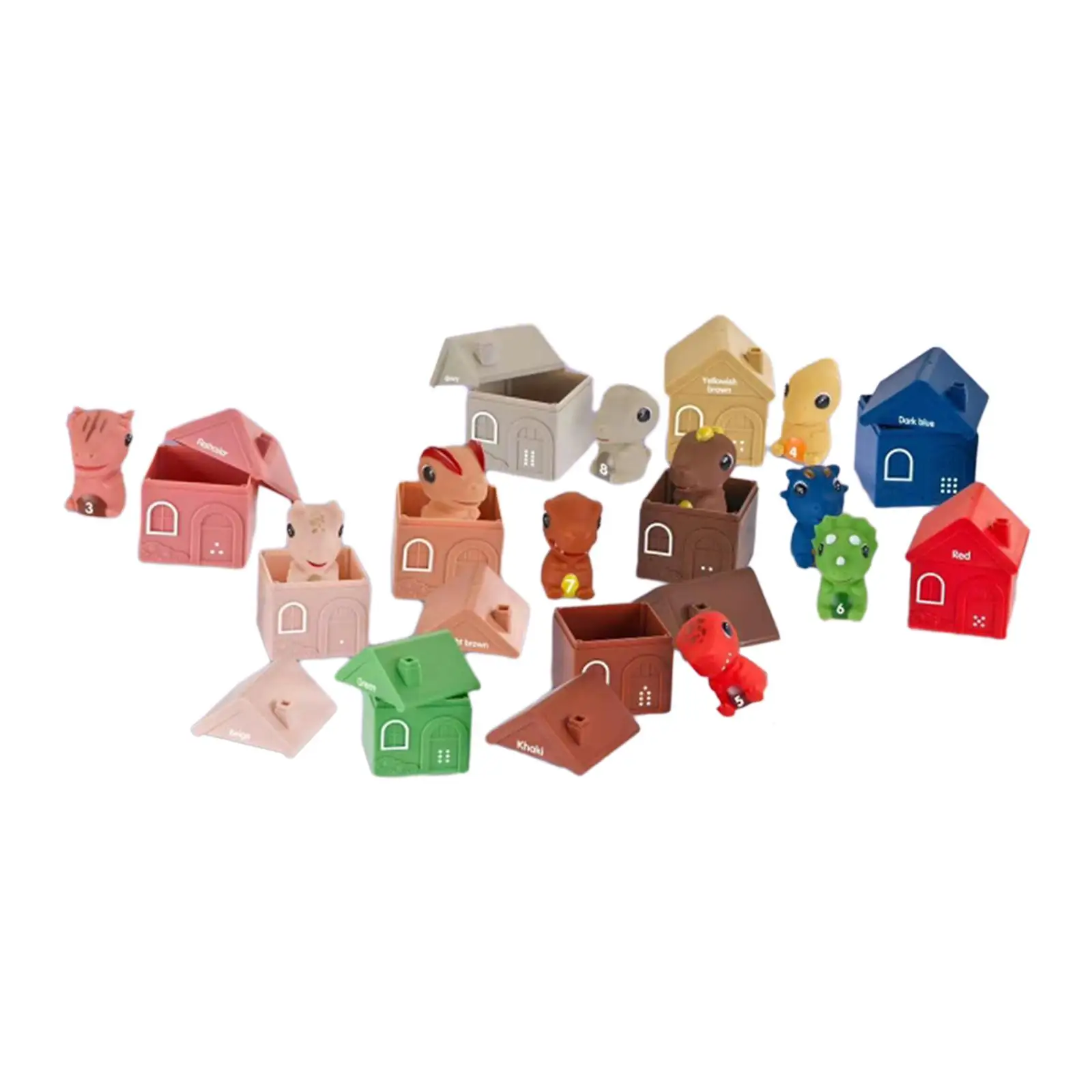 

10 Pieces Dinosaur Pairing Toys Color Sorting Toys for Age 3~5 Holiday Gifts