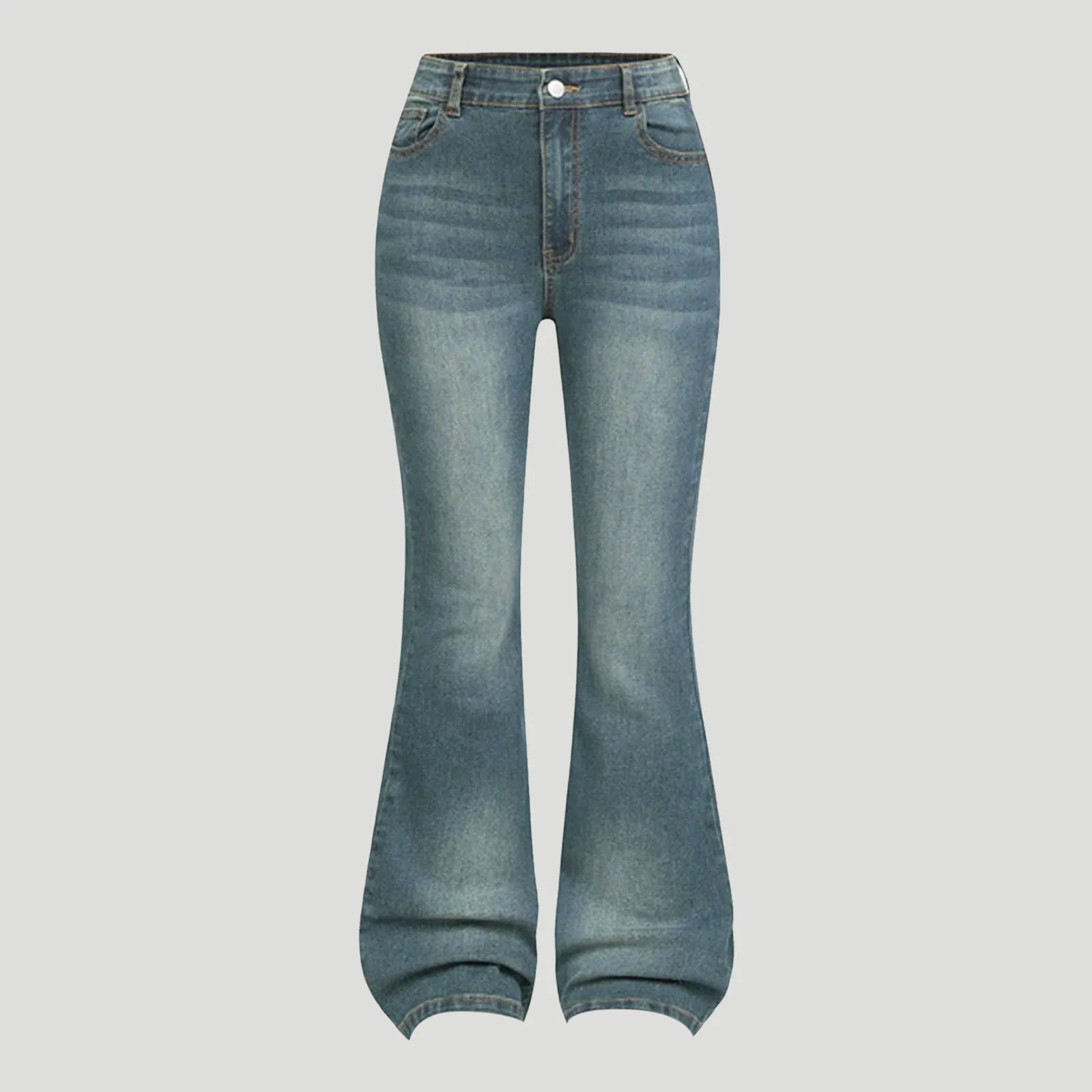 ملابس الفتيات الصغيرات للأطفال توين جينز متوهج طويل جرس سفلي واسع الساق من قماش الدنيم سروال ضيق متوهج سروال فستان للفتيات الصغيرات