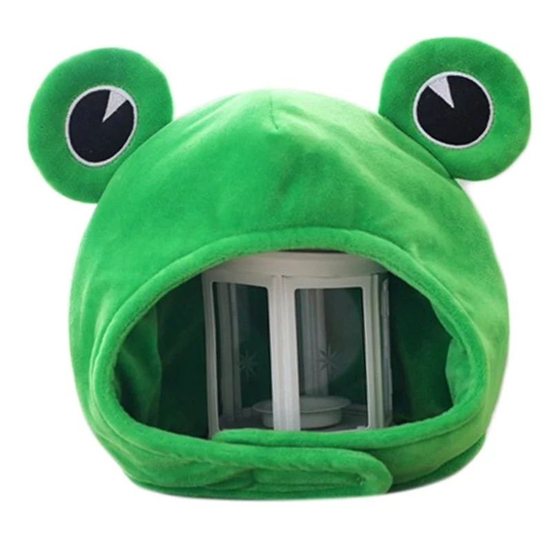 

Novelty Funny Big Frog Eyes Cute Cartoon Plush Hat Toy Green Full Headgear Cap Cosplay Costume Party Dress Up Photo PropNovelty