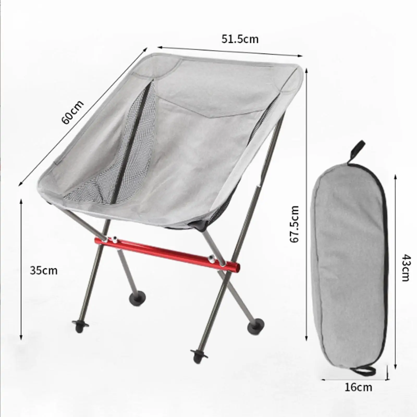 Folding Camping Chair Simple Outdoor Moon Chair for Park Barbecue Yard