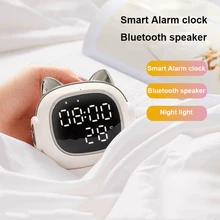 

Mini Bluetooth Speaker LED Display Alarm Clock Sound Box High-Definition Screen Time Display with FM Radio TF Card Play