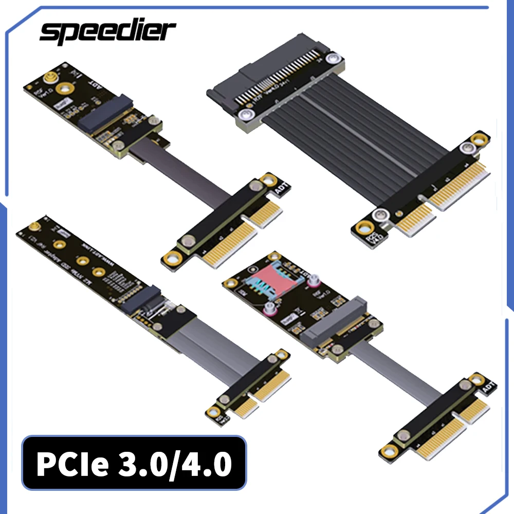 

Riser PCIe 3.0 X4 To M.2 NVMe Key M / M.2 WiFi Key A.E. / Mini-PCIe MPCIe / U.2 SFF-8639 SSD Extension Cable PCI Express 4.0 4x