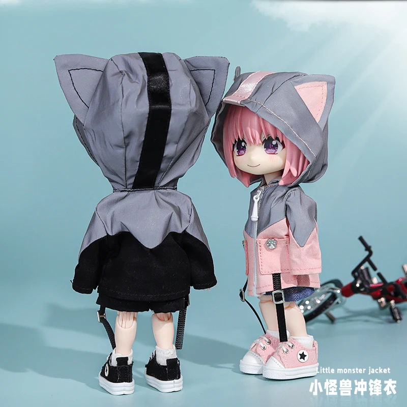 Dolls Accessories Casual Wear Doll Reflective Jacket Sportswear Decoration Ob11 Clothing Cool Handmade Doll Coat Obitsu11 5