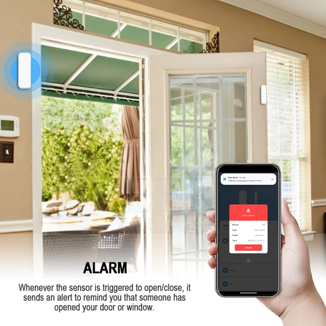 Tuya / Zigbee Door Sensor Window Entry Sensor Security Burglar Magnetic Sensor Alarm WIFI Smart Life Work With Alexa Google 2
