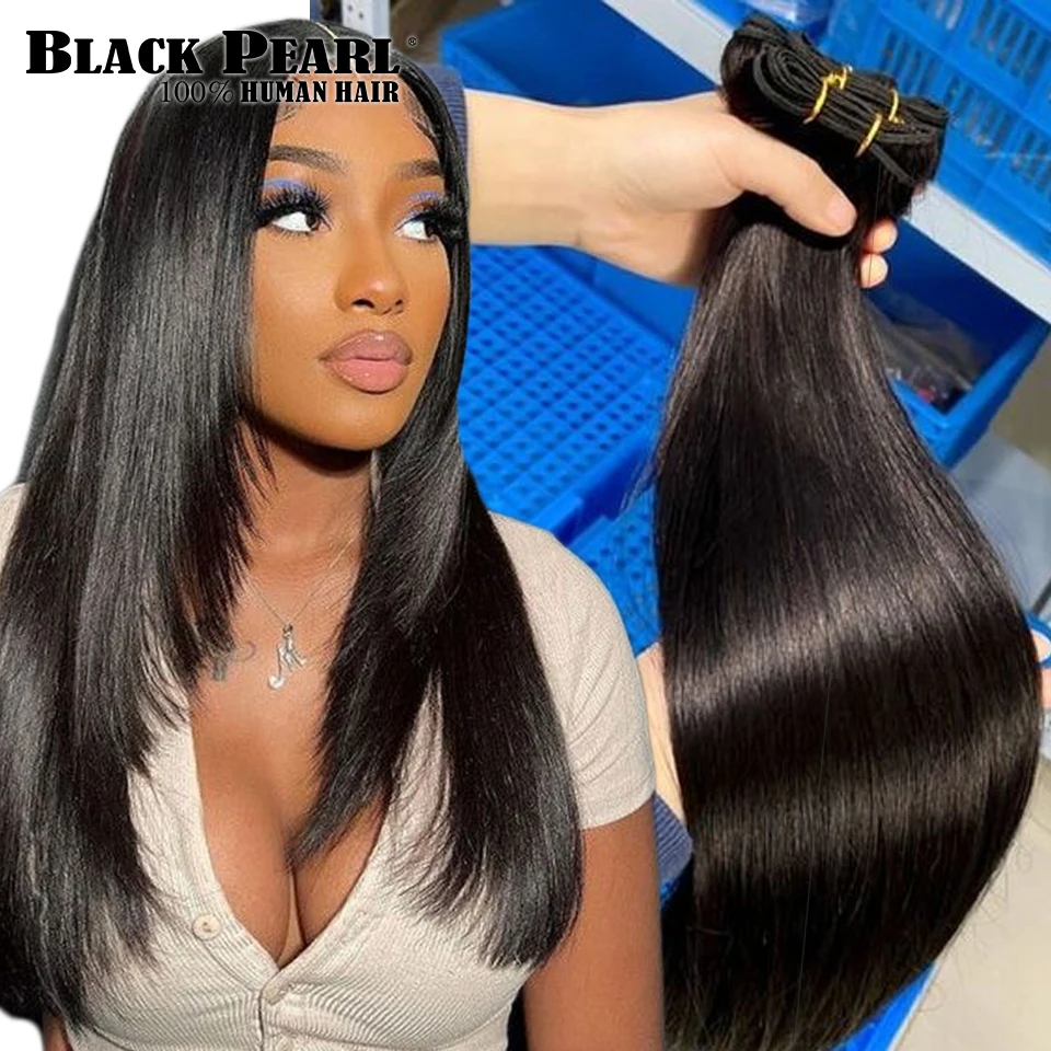 

Black Pearl Cheap Brazilian Hair Weave Bundles short 4 Bundles Yaki Straight Human Hair Bundles 4pc/lot Hair Extensions 190g