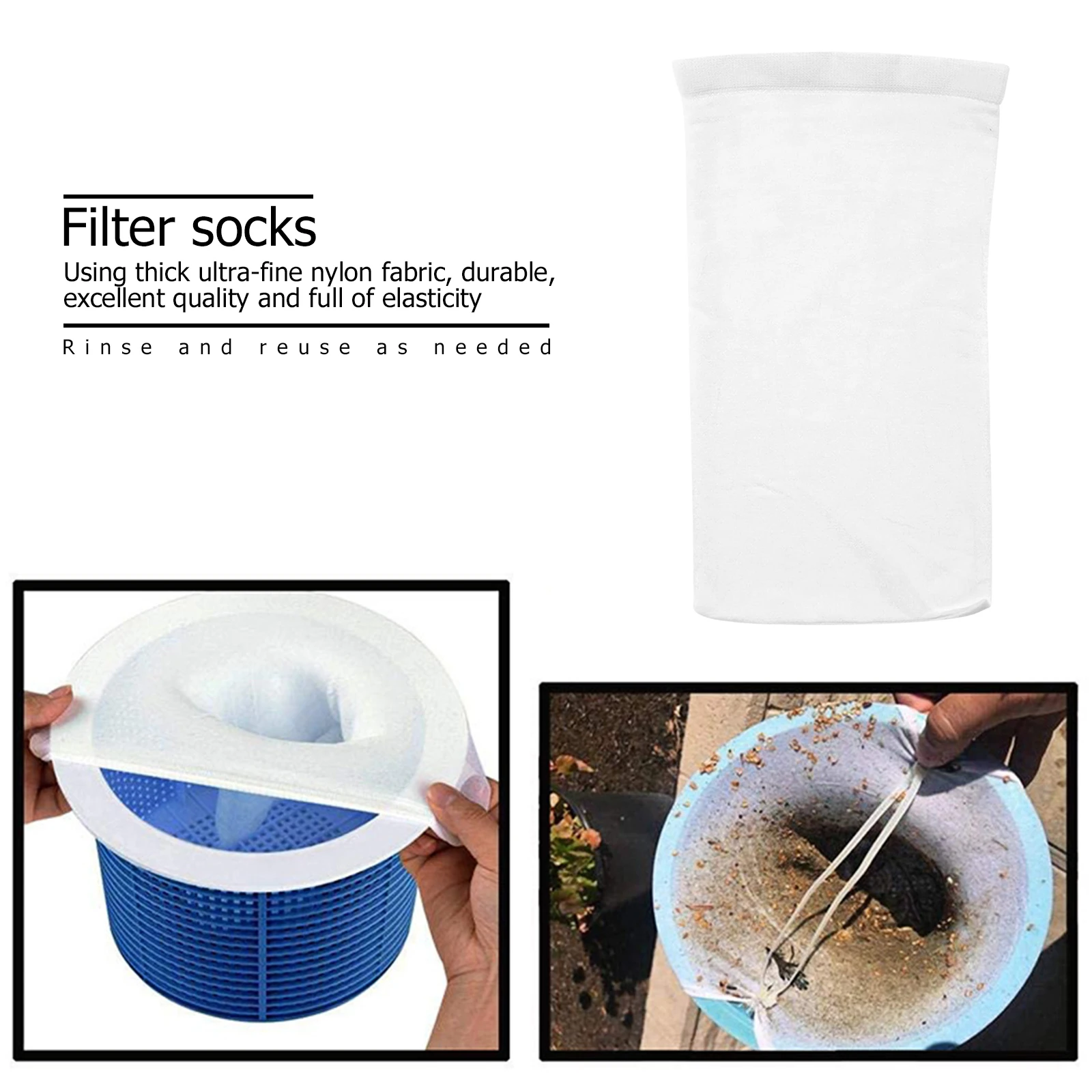 Pool Skimmer Socks 5/10 Pack Household Savers Nylon Mesh Design for Filters Baskets Skimmers Swimming Pool Accessories pool skimmer socks