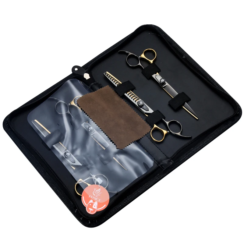 Dog Grooming Scissors Dog Grooming Scissors Kit Fenice JP440C Steel 6.5/7/7.5/ 8 Inch Professional Pet Dogs Grooming Scissors Set Straight Curved Thinning Shear Scissors