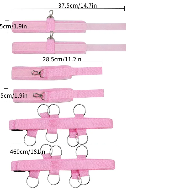 Bed Restraint Set Couple Sex Toys Bondage Handcuff Kit Adult Game Tool 18+ Erotic Tie Downs Arm Ankle Eyeblinder Flirting Sextoy