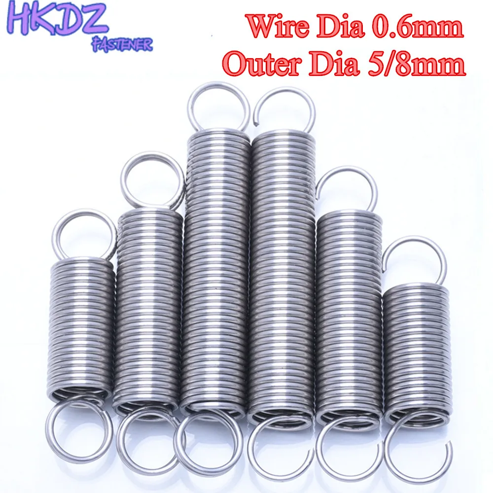 304-Stainless-Steel-Wire-Dia-0-6mm-Dual-Hook-Small-Tension-Spring-Outer ...